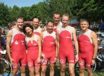 Zur 6. Auflage des Geiseltal-Hasse Triathlons sind 7 Gaensefurther Triathleten und Bode-Runners nach Ro&szlig;bach gereist . v.l. Florian B&ouml;rner, Sabine B&ouml;rner, Jens Fritsche, Detlef Sch&auml;fer, Steffen Sch&ouml;ler, Torsten Blauwitz und Jens-Uwe B&ouml;rner. 