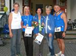 F&uuml;nf zufriedene Bode-Runners v.l. Renate Liedtke (1.), Katrin Krebs (2.), Sabine B&ouml;rner (1.), Petra Becker (2.), Jens-Uwe B&ouml;rner (9.).