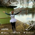 Wenn das mit dem Fliegen doch auch so gut laufen w&uuml;rde. Engel Sandra Homann war die schnellste Bode-Runners-Frau und absolvierte ihre sechs Kilometer in Bernburg entlang der Saale. 