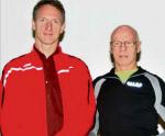 Triathlet J&uuml;rgen Eisfeld (r.) wurde f&uuml;r seine Erfolge bei Europa- und Landesmeisterschaften ausgezeichnet. Foto: Nadja Reichert, Volksstimme