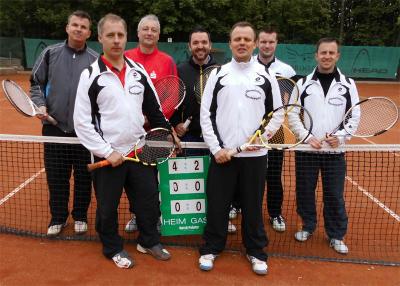 Die Herren Mannschaft v.l. Ulf Gothe, Mike Pr&uuml;fer, Ingo Becker, Timm Leopold, Frank M&uuml;ller, Nikolas Bothe, Ronny Selig