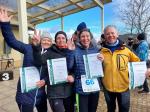 Die Platzierten über zehn Kilometer: Petra Becker, Sandra Homann, Christa und Harald Fümel (v.l.) Die Platzierten über zehn Kilometer: Petra Becker, Sandra Homann, Christa und Harald Fümel (v.l.)