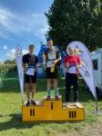 Die Sieger &uuml;ber die olympische Distanz: Sebastian Kestner (1. Platz) , S&ouml;ren Weniger (2. Platz), Gernot Poerner (3. Platz)
