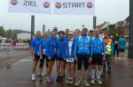 Die Gaensefurther Teilnehmer am Drei-Brückenlauf   v.l. Jens-Uwe Börner, Katrin Krebs, Claudia Meier, Steffen Schöler, Sabine Börner, Dirk Meier, Petra Becker, Renate Liedtke, Jürgen Eisfeld, Ina Schöler, Thomas Vetter.