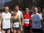 Die Gaensefurther Teilnehmer am Berliner Halbmarathon (v.l. Lutz Klau&szlig;, Silvia K&ouml;hn, Henning Kaufmann, Dirk Meier, Michael Karg. Es fehlen Katrin Winkler-Hindricks und Josef Hindricks).