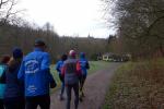 Die Bode-Runners von der Gaensefurther Sportbewegung unterwegs auf dem Naturlehrpfad durch das Selketal. Am Horizont gr&uuml;&szlig;t die Burg Falkenstein.
