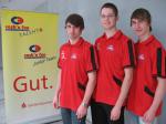 Tom Behrendt, Florian B&ouml;rner und Stephan T&ouml;rmer (v.l.) haben alle das Leichtathletik-Abc in Sta&szlig;furt erlernt und geh&ouml;ren dank ihrer guten Leistungen schon mehrere Jahre dem Team an. 