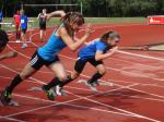 Alina Bohndorf (r.) im 100m Vorlauf. Alina Bohndorf (r.) im 100m Vorlauf.