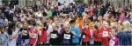 Beim 1,5 km Lauf mit den Grundschulen war gro&szlig;es Gedr&auml;nge an der Startlinie.