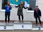 Bei Sandra Homann l&auml;uft´s: Platz zwei bei den Damen in der Altersklasse W40 bis W50, Dank auch durch Vereinskollege Rinaldo Schielke, der Homann ab Kilometer f&uuml;nf motiviert und „gezogen“ hatte.