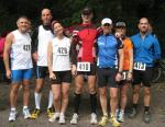 Die Gaensefurther Teilnehmer am 7. Br&uuml;ckenlauf in Bernburg v.l. Jens-Uwe B&ouml;rner, Toralf Schmidtschneider (Sta&szlig;furt), Sabine B&ouml;rner, Torsten Blauwitz, Detlef Sch&auml;fer, Petra Becker, Thomas Vetter.