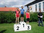 Alina Bohndorf freut sich &uuml;ber Platz eins &uuml;ber 50m.