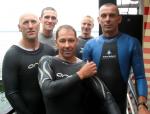 Die Gaensefurther Starter &uuml;ber die olympische Distanz v.l. Ingo Bieganski, Torsten Born, Detlef Sch&auml;fer, Torsten Blauwitz und Steffen Sch&ouml;ler.