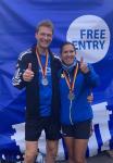 W&auml;hrend Peter Brauer seinen ersten Marathon in Berlin finishte, konnte Lebensgef&auml;hrtin Heike Lenz ihre Marathonzeit um 17 Minuten verbessern.