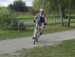 Auf dem Fahrrad ist Ina Sch&ouml;ler auch schnell unterwegs.
