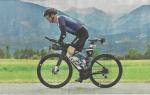 Wegen der zu bew&auml;ltigenden 1700 H&ouml;henmeter war Stefan Berger ein bisschen langsamer als sonst. auf der 180 km langen Radstrecke. 