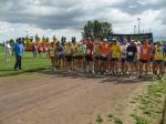 Start zum 15. Feldmarklauf &uuml;ber 9 und 12 Kilometer mit 10 Gaensefurther Sportlern. 