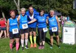 Die Handvoll Bode-Runners der Gaensefurther Sportbewegung beim 40. Rudelsburglauf in Bad K&ouml;sen: Sabine B&ouml;rner, Renate Liedtke, Jens Stampnik, Kathleen Mahler und Jens-Uwe B&ouml;rner (v.l.) 