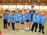 Starke Beteiligung der Gaensefurther Leichtathleten beim Weihnachtssportfest in Magdeburg v.l. Pia Horlamus, Elicia Vetter, Gina Frohberg, Robin Dietrich, Calvin M&uuml;ller, Michel Bartholomes, Pascal Richter, Nele Schl&uuml;ter, Alina Bohndorf.