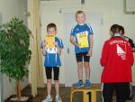 Die Gaensefurther Ben Bothe (2.) und Lukas Ladehoff (1.) sind stolz auf ihren Erfolg im 800m Lauf. Die Gaensefurther Ben Bothe (2.) und Lukas Ladehoff (1.) sind stolz auf ihren Erfolg im 800m Lauf.