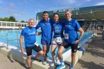 Das Kalibad Zielitz war Startpunkt f&uuml;r den 13. Kalimandscharo-Erlebnislauf, an dem von den Bode-Runners Jens-Uwe B&ouml;rner, Daniel und Janine Wuwer und Edgar Schmidtke teilnahmen (v.l.).