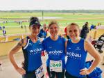 Die erfolgreichen L&auml;uferinnen Sandra Homann, Christa F&uuml;mel und Janine Wuwer (v.l.) 