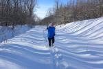 Stellenweise kniehoch lag der Schnee noch, als Jens-Uwe B&ouml;rner seiner 6,3 Kilometer lange Laufstrecke in Angriff nahm.