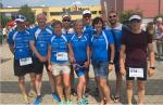 Die Mannschaft der Gaensefurther Sportbewegung vor dem Start
v.l.n.r. Stefan Berger, Olaf Moch, Stefanie Nowak, Sven Hohmann, Annegret Wille, Gregor Weise, Heike Lenz, Maik L&ouml;we und Maik M&uuml;ller
