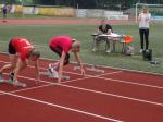 Beim 75m Sprint schaffte Celine (r.) eine neue pers&ouml;nliche Bestzeit.
