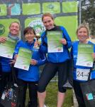 Die vier Bode-Runners Verena Hildebrandt, Conny G&uuml;nther, Janine Wuwer und Christa F&uuml;mel (v.l.) freuten sich riesig &uuml;ber ihren dritten Platz in der Kategorie Frauenstaffel. 