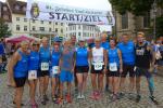 Die Gaensefurther Sportbewegung vor dem Start mit Jens-Uwe B&ouml;rner, Kirsten Geist, Renate Liedtke, Claudia und André Geist, Lenny Dannehl, Dirk Meier, Kathleen Mahler, Claudia Meier, Lutz Klau&szlig;, Sabine B&ouml;rner, Nico Mahler und Stefan Otto (v.l.)