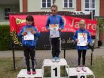 Der 600m Lauf endete f&uuml;r Nina auf Rang 2, Fabienne wurde Dritte.