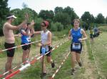 Sabine B&ouml;rner und Sylvia K&ouml;hn wurden von den bereits im Ziel wartenden Bode-Runners in Empfang genommen.