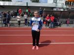 Gro&szlig;e Freude bei Alina &uuml;ber ihre Bronzemedaille &uuml;ber 100m.