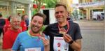 Enrico Joo (links) lief am Freitag beim Salzland-Lauf mit und kam auf
den 56. Platz.