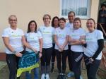 Zum Beginn des Trainingsplanes konnte das Team der „Rennsteigschnecken“ unter Anleitung durch Josef Hindricks noch gemeinsam auf den anvisierten Halbmarathon trainieren. Mit Corona mussten die Damen dann in Eigenregie ihre Einheiten absolvieren. Claudia Meier, Irene Amtage (PSV), Sandra Bielert (PSV), Kathleen Auer, Beate Tuchen (PSV), Josef Hindricks, Sabine Streit und Stefanie Ever&szlig; (PSV) in ihren eigens angefertigten Lauf-Shirts (v.l.n.r.). Nicht im Bild: Christina Spangenberg, Kerstin Dabrunz, Christiane Rottstegge (alle PSV).