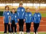 Die Teilnehmer der Gaensefurther Sportbewegung am MLV-Meeting v.l. Robin K&ouml;gler, Nico Ringstr&ouml;m, Samanta Krolop, Nele Schl&uuml;ter und Marek Kadereit.
