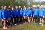 Die Bode-Runners der Gaensefurther vor dem Start zum ersten Wertungslauf im Solvay Cup: Renate Liedtke, Claudia Meier, Claudia Geist, Dirk Meier, Kathleen Mahler, Sibylle Sch&auml;per, J&ouml;rg Sch&auml;per, J&ouml;rg Eisfeld, Sabine B&ouml;rner, Lutz Klau&szlig;, Sylvia K&ouml;hn, Josef Hindricks, Kirsten Geist, Katrin Winkler-Hindricks, Stefan Sindermann, J&uuml;rgen G&uuml;nther, Jens-Uwe B&ouml;rner (v.l.)