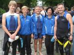 Die Gaensefurther Teilnehmer am Sprinttriathlon v.l. Martin Wille, Annegret Wille, Jens-Uwe B&ouml;rner, Sabine B&ouml;rner, Detlef Hofer (Sta&szlig;furt).
